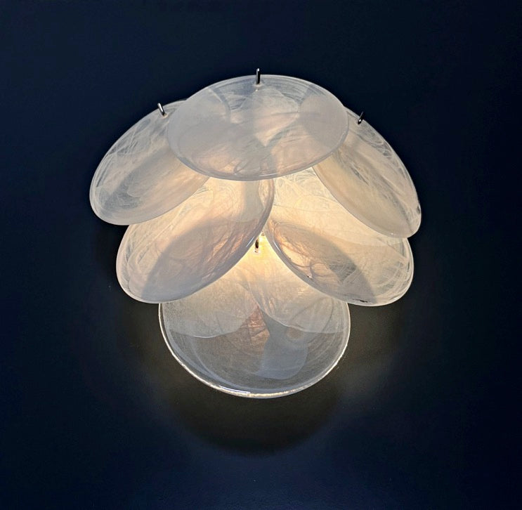 Murano Wall Lamp | 6 Alabaster Glass Disc Glass | Set of 2