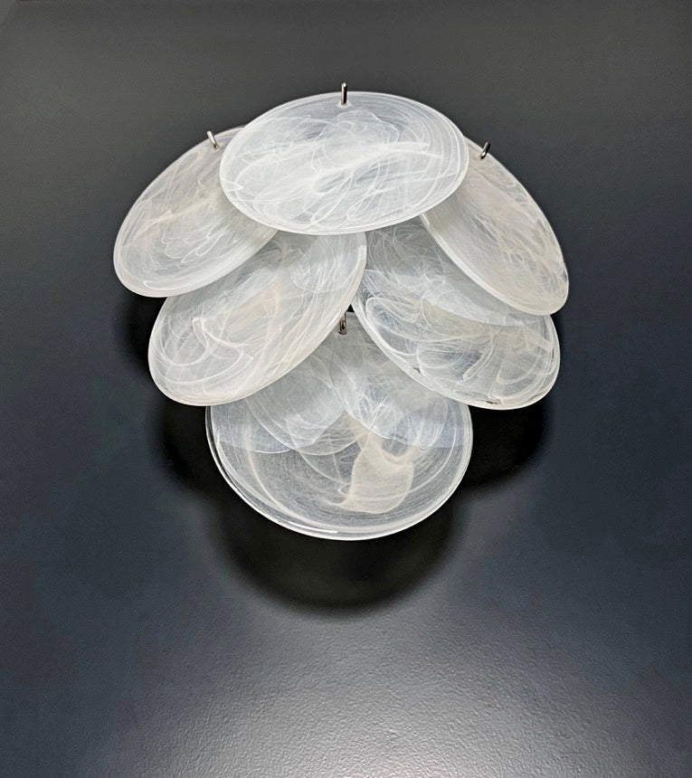 Murano Wall Lamp | 6 Alabaster Glass Disc Glass | Set of 2