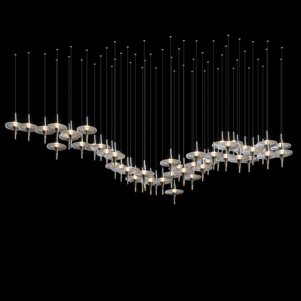 Ivory Saucer Orbit Chandelier