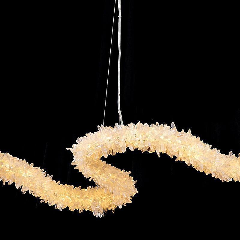Spiral Rock Crystal Dining Room Creative Chandelier by Bling Lighting Studio
