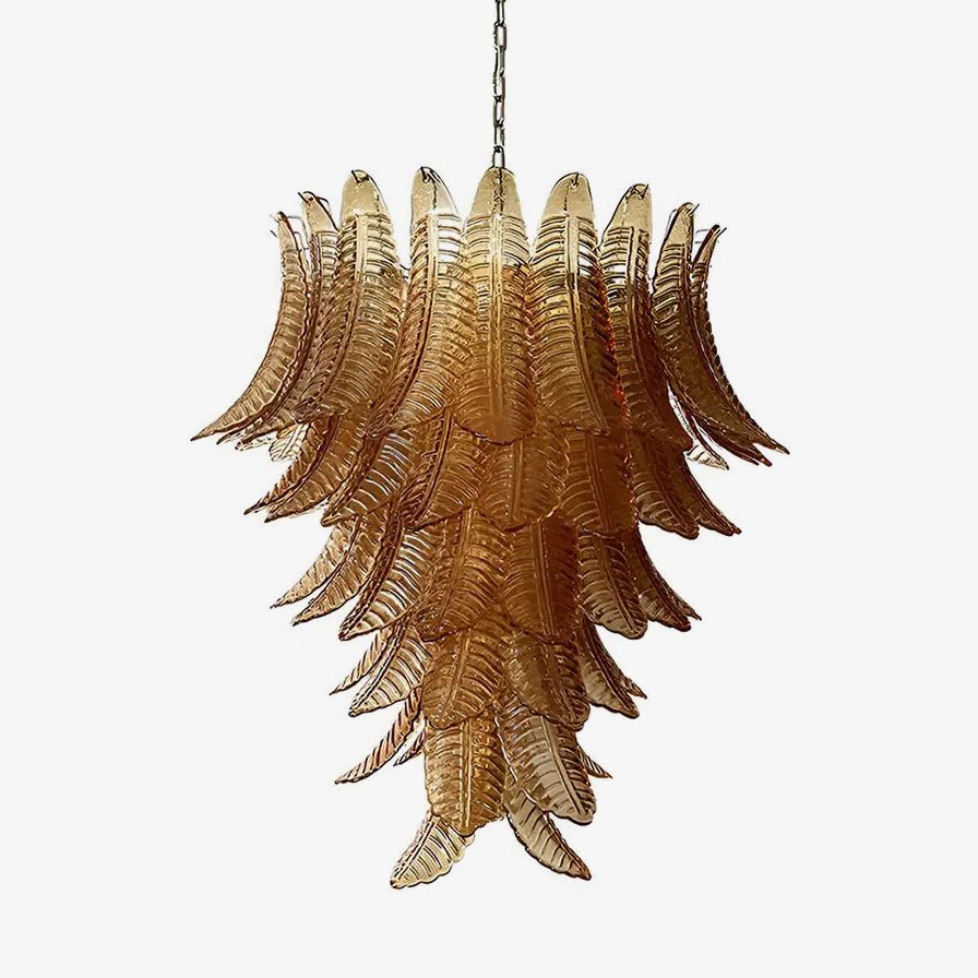 Luxury Amber Leaf Cascade Chandelier by Bling Lighting Studio