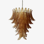 Amber Leaf Cascade Chandelier Glass lighting by Bling Lighting Studio