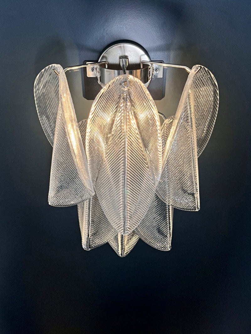 Murano Wall Lamp | 6 Clear Rondini Glass | Set of 2
