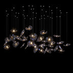 Smoke Glass Lily Cluster Chandelier