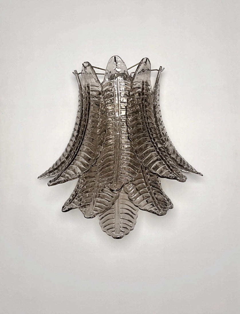 Murano Wall Lamp | 10 Smoked Felci Glass | Set of 2