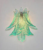 Murano Wall Lamp | 10 Turquoise Felci Glass | Set of 2