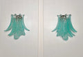 Murano Wall Lamp | 10 Turquoise Felci Glass | Set of 2