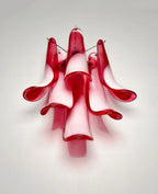 Murano Wall Lamp | 6 Red Lattimo Petal Glass | Set of 2