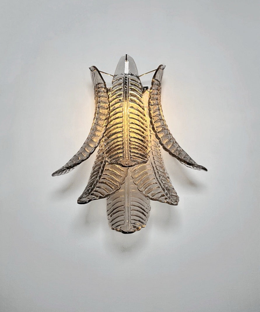 Murano Wall Lamp | 6 Smoked Felci Glass | Set of 2