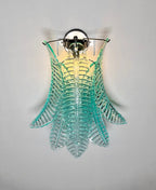 Murano Wall Lamp | 6 Turquoise Felci Glass | Set of 2