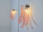 Murano Wall Lamp | 6 Pink Felci Glass | Set of 2