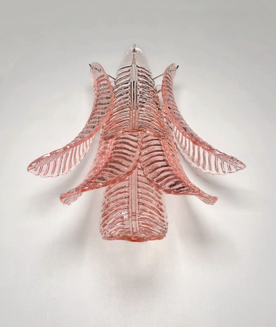 Murano Wall Lamp | 6 Pink Felci Glass | Set of 2