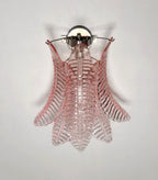 Murano Wall Lamp | 6 Pink Felci Glass | Set of 2
