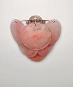 Murano Wall Lamp | 6 Pink Alabaster Disc Glass | Set of 2
