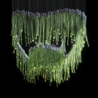 Aqua Fringe Canopy Chandelier