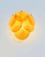 Murano Wall Lamp | 6 Alabaster Gold Disc Glass | Set of 2