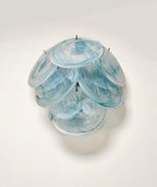 Murano Wall Lamp | 6 Blue Alabaster Disc Glass | Set of 2