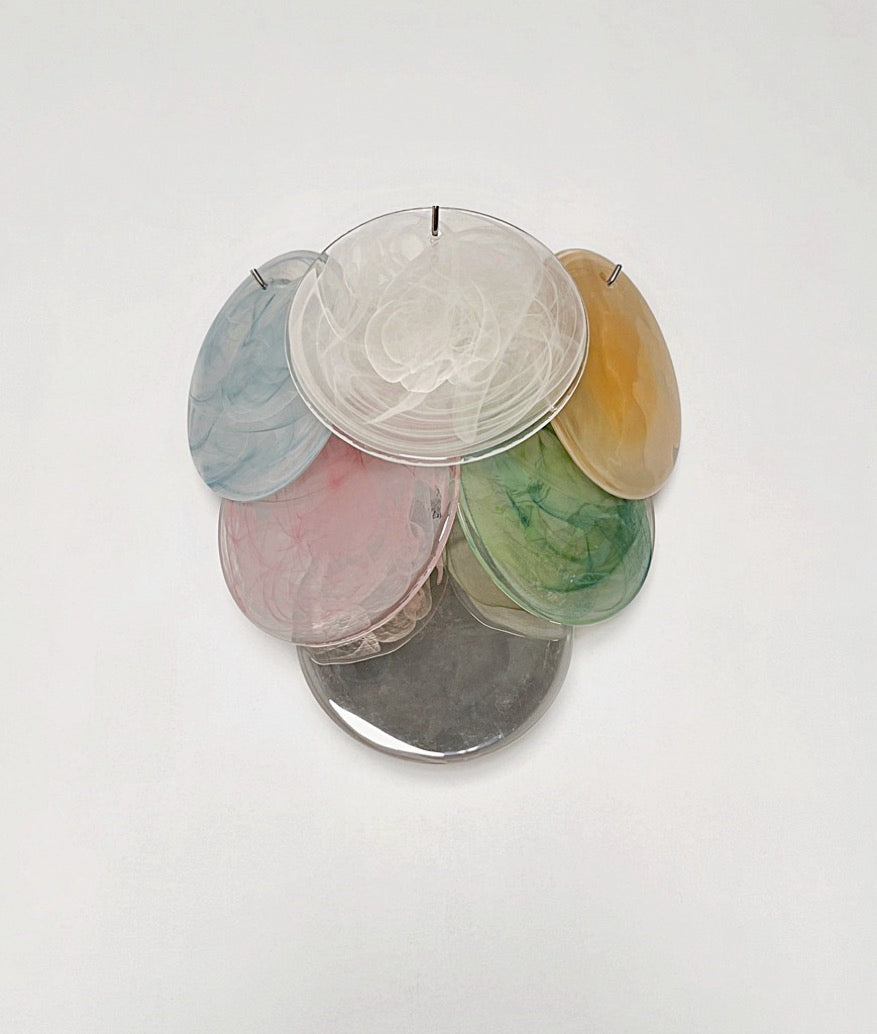 Murano Wall Lamp | 6 Multicoloured Alabaster Disc Glass | Set of 2