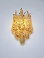 Murano Wall Lamp | 10 Clear Yellow Drop Glass | Set of 2