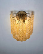 Murano Wall Lamp | 10 Clear Yellow Drop Glass | Set of 2