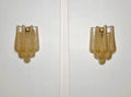 Murano Wall Lamp | 10 Clear Yellow Drop Glass | Set of 2