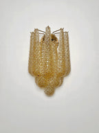 Murano Wall Lamp | 10 Clear Yellow Drop Glass | Set of 2