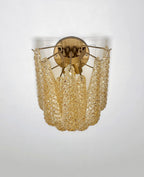 Murano Wall Lamp | 10 Clear Yellow Drop Glass | Set of 2