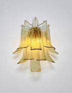 Murano Wall Lamp | 10 Green Gold Petal Glass | Set of 2
