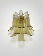 Murano Wall Lamp | 10 Green Gold Petal Glass | Set of 2