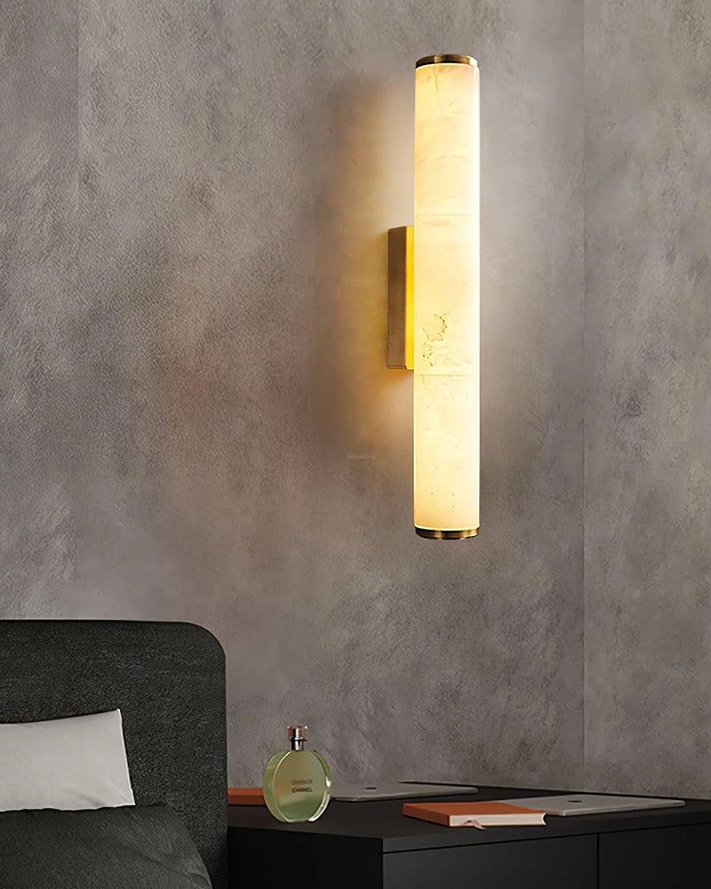 LED Copper Cylindrical Alabaster Wall Sconce product image