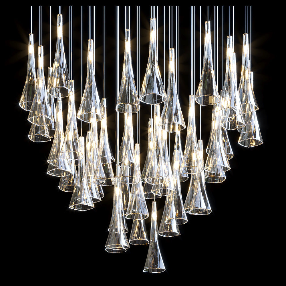 Crystal Cone Cluster Chandelier
