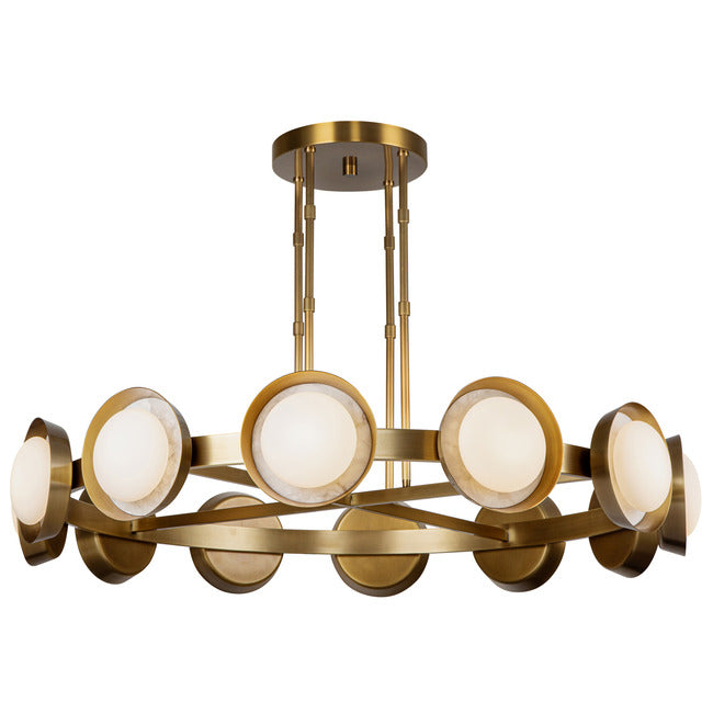 PrismFlow Alabaster Metal Chandelier by Bling Lighting Studio