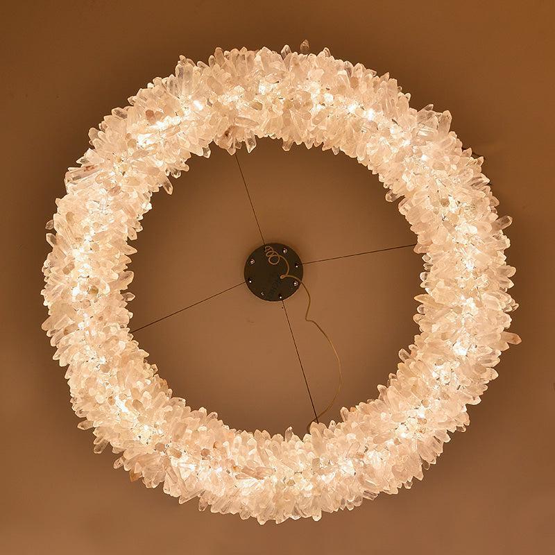 Small Round Luxury Rock Crystal Chandelier 23.6" D by Bling Lighting Studio