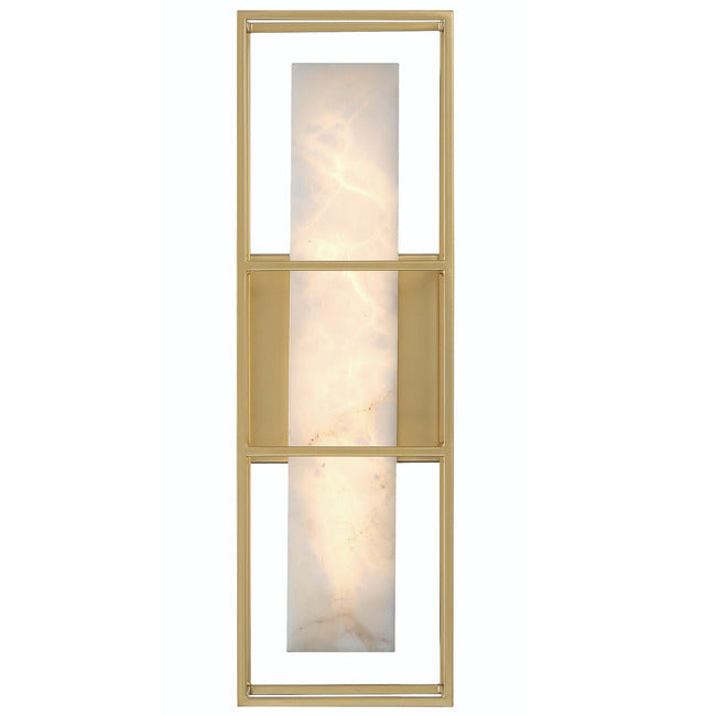 Saga Indoor / Outdoor Alabaster Wall Sconce by Bling Lighting Studio