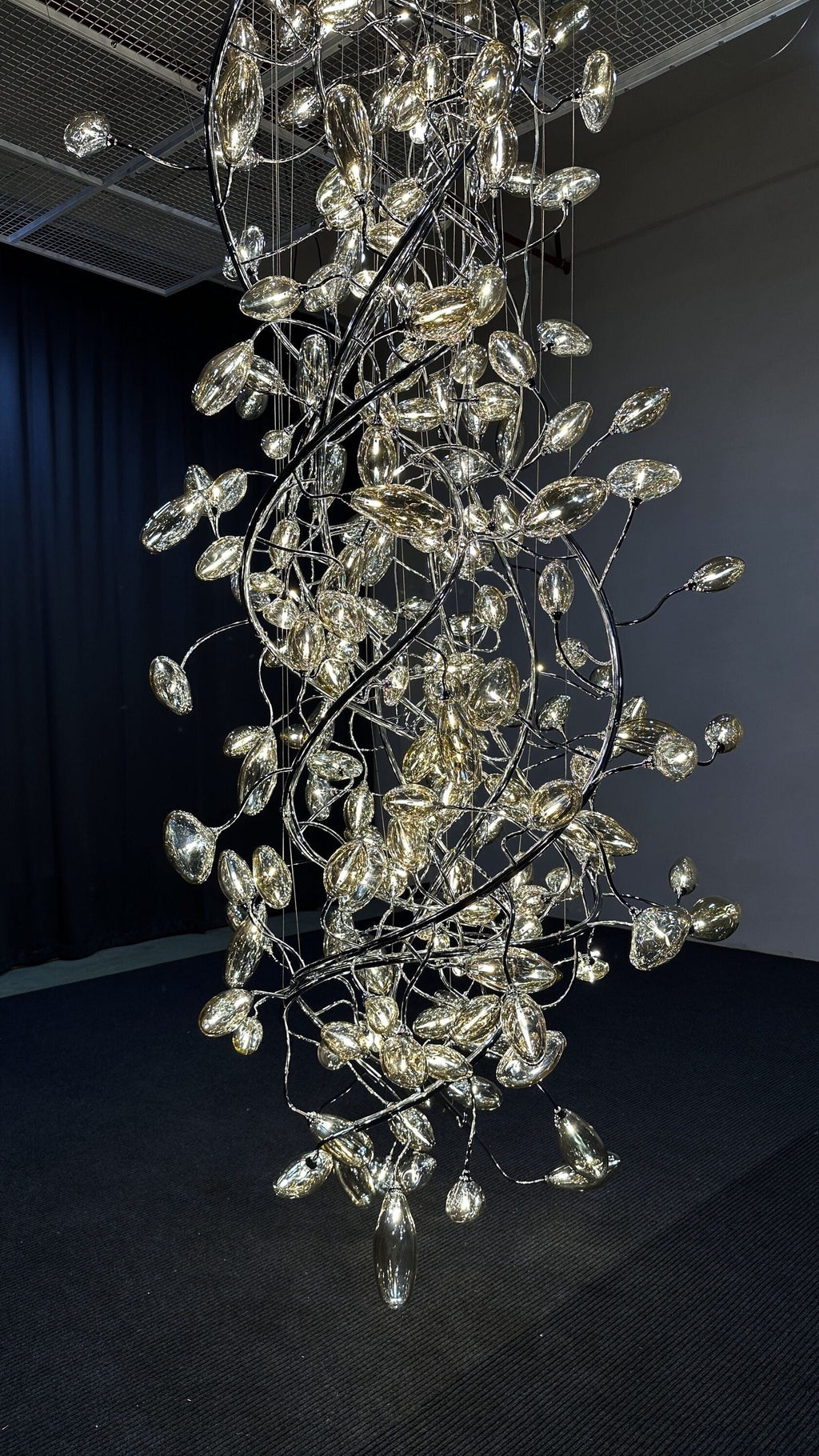Silver Ribbon Rain Chandelier