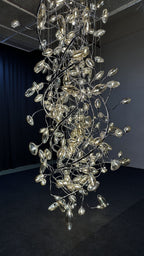 Silver Ribbon Rain Chandelier