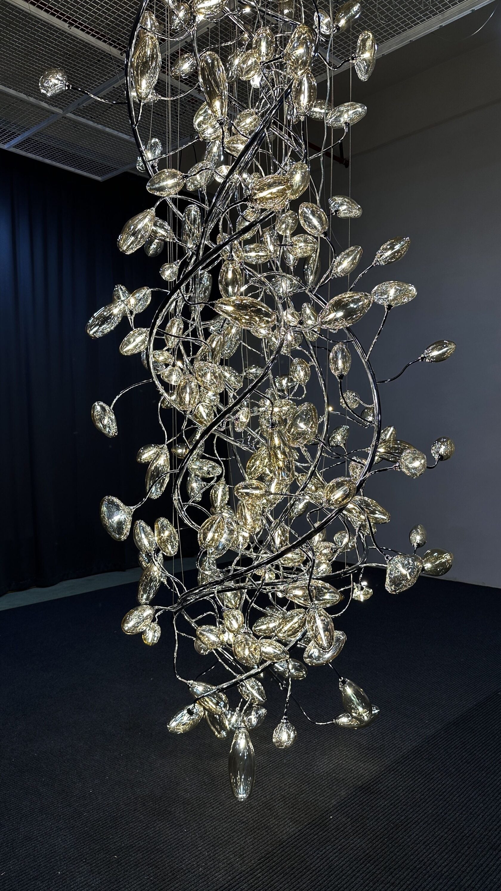 Silver Ribbon Rain Chandelier