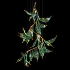 Green Glass Leaf Vine Chandelier