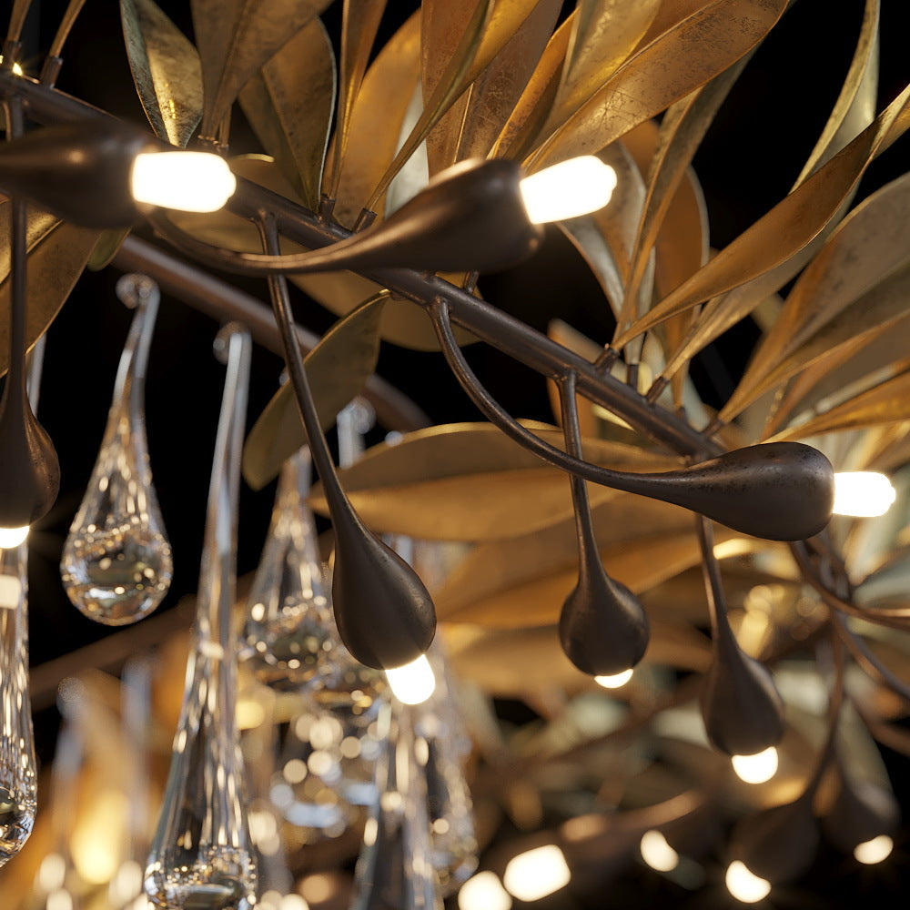 Olive Leaf Rain Chandelier