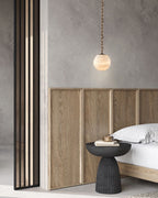 Alabaster Globe Swag Pendants Indoor Lighting with Brass/Black Chain in adjustable
