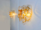 Murano Wall Lamp | 10 White Crostoli Glass | Set of 2