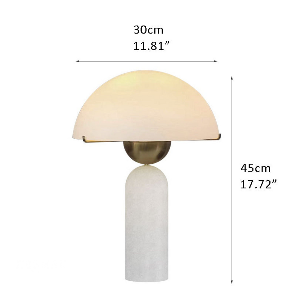 G9 Alabaster White Stone Table Lamp detail view