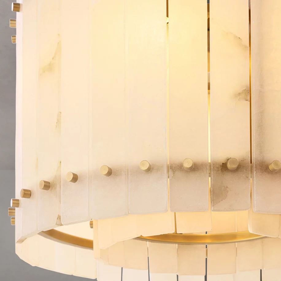 Valmont Alabaster Round Chandelier 31" material and finish detail