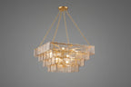 Sophisticated Tiered Chain Suspended Chandelier by Bling Lighting Studio