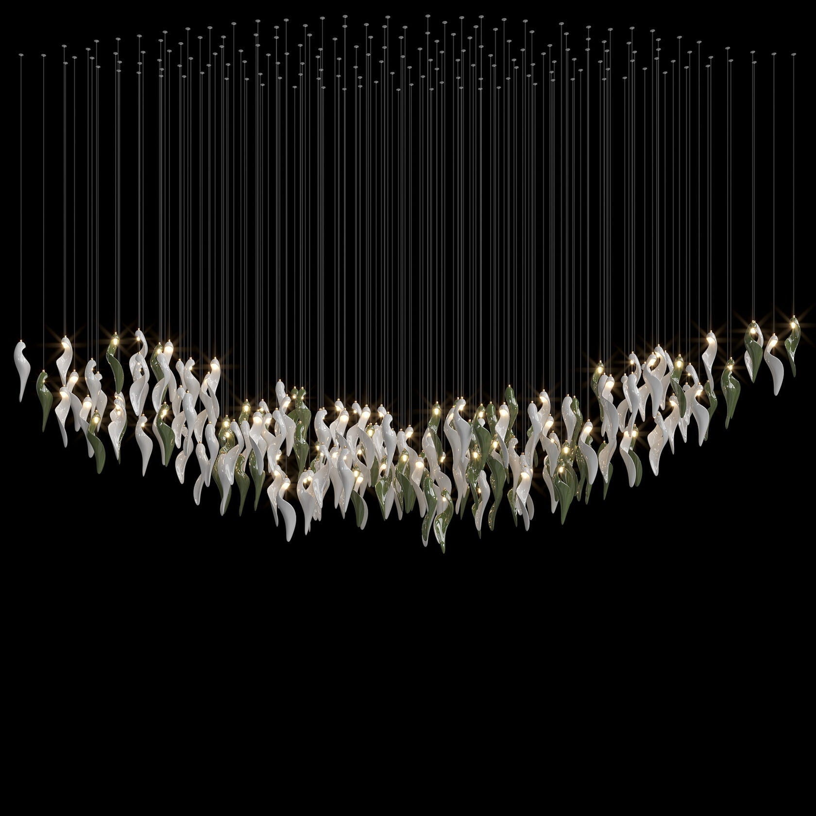 White Calla Bloom Chandelier