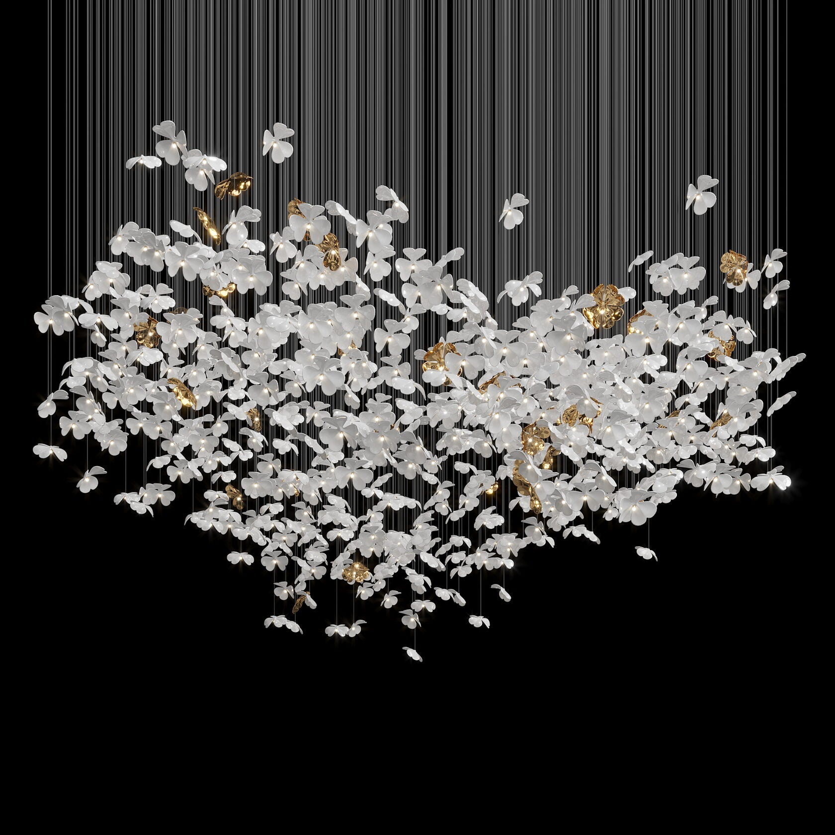 White Butterfly Cloud Chandelier