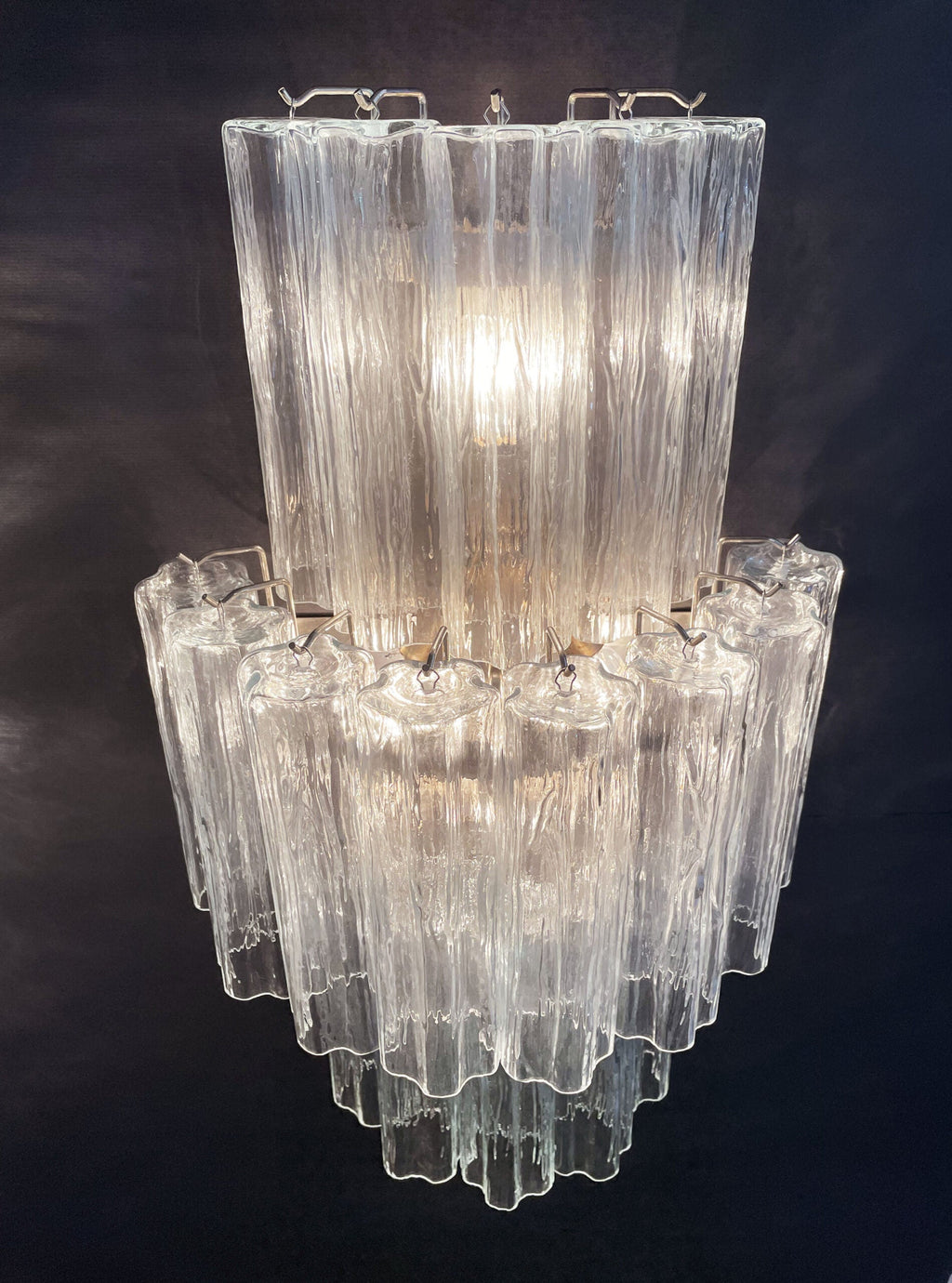 Murano Wall Lamp | 18 Clear Prism Glass | Set of 2