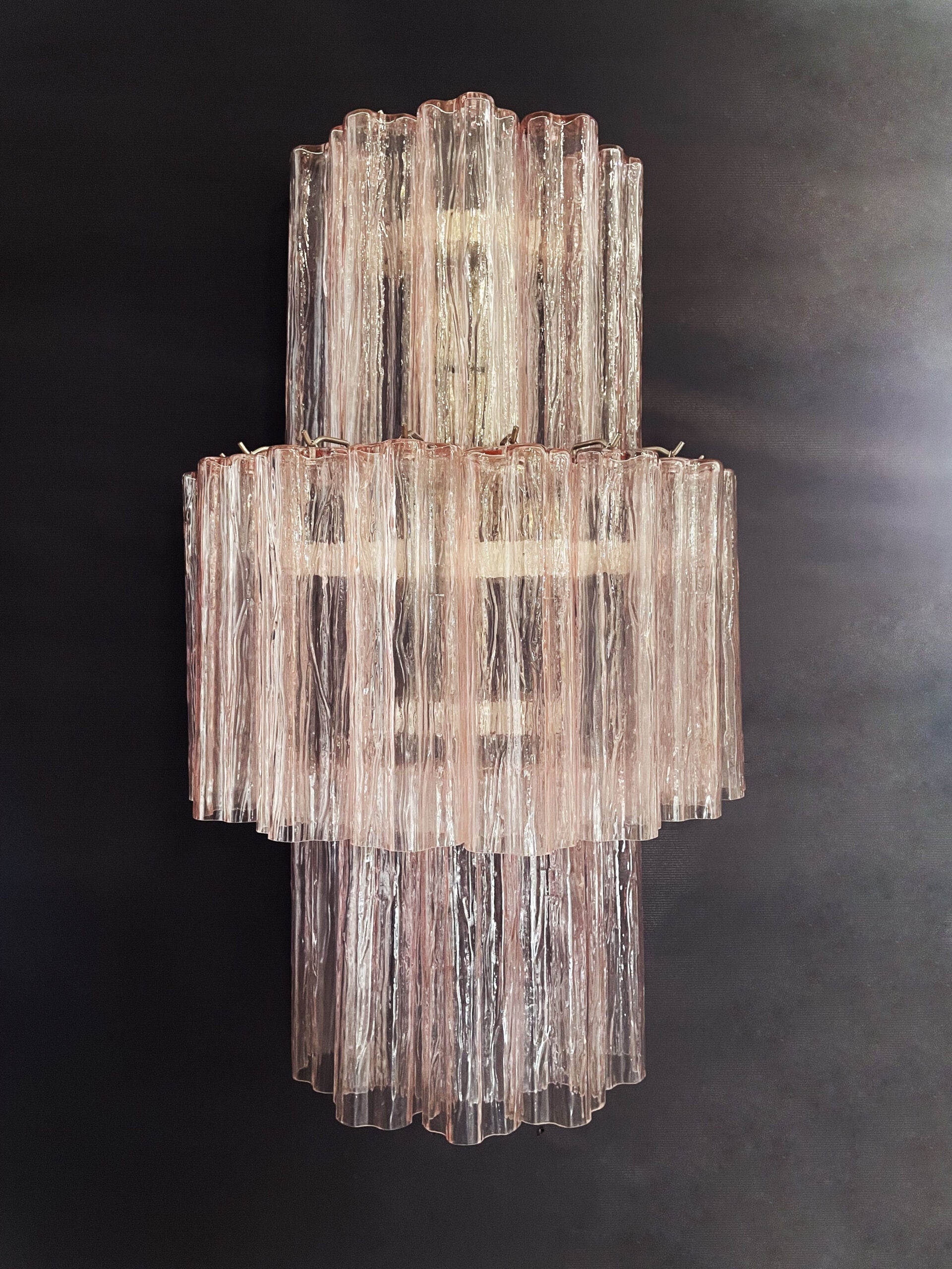 Murano Wall Lamp | 18 Pink Prism Glass | Set of 2