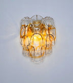 Murano Wall Lamp | 10 White Crostoli Glass | Set of 2