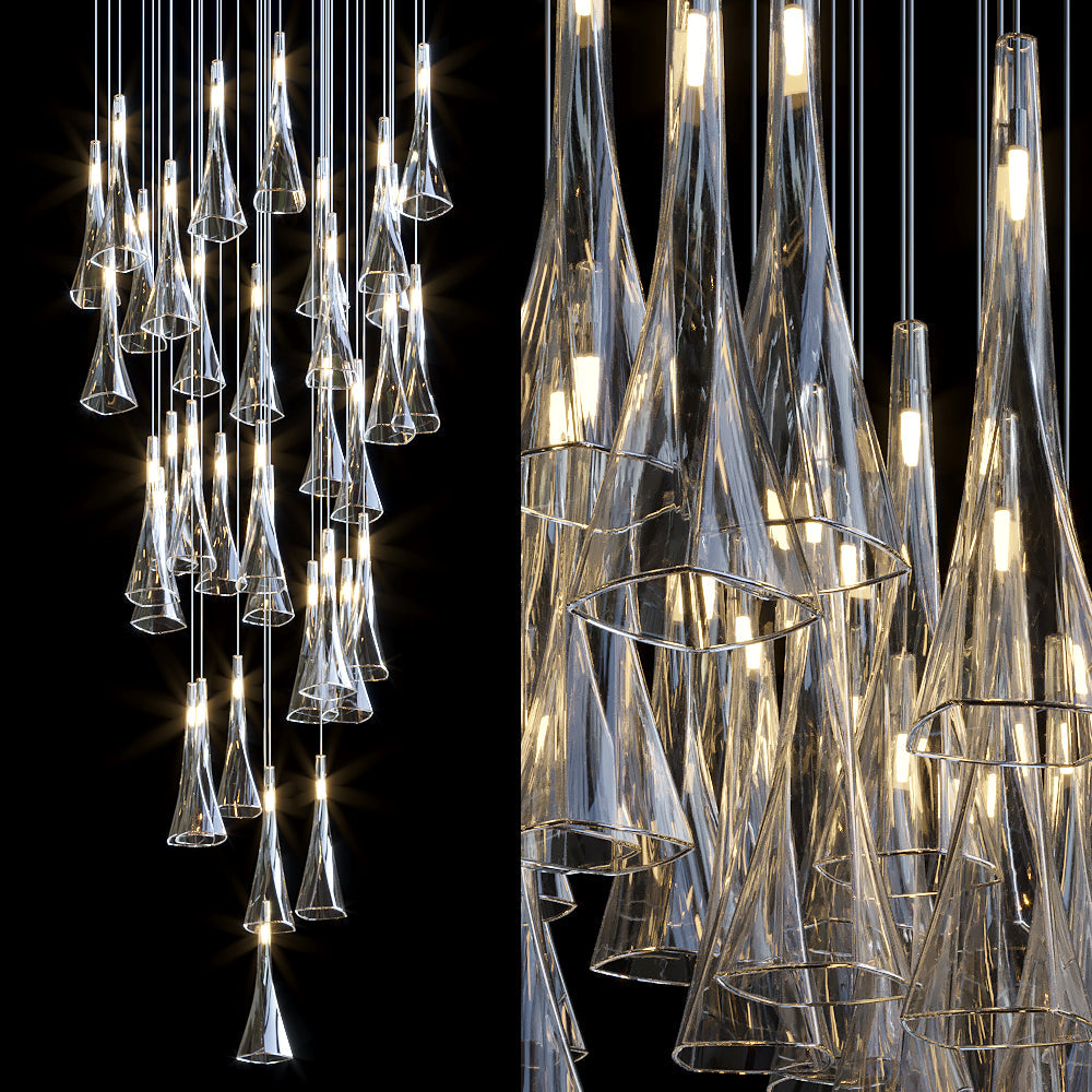 Crystal Cone Cluster Chandelier
